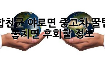 합천군 야로면 중고차 꿀팁🍯: 놓치면 후회할 정보!